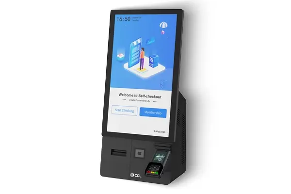 Streamlined hospitality service with intuitive kiosks Self-service kiosk for customer check-in and ordering