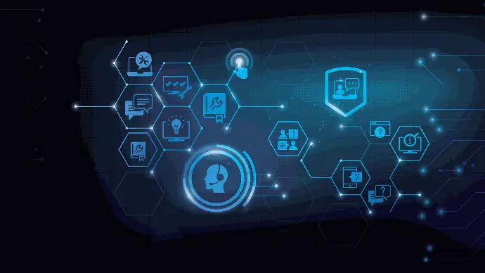 Reliable technical support and secure system integration for hospitality businesses Digital interface representing customer support, technical service, and secure operations